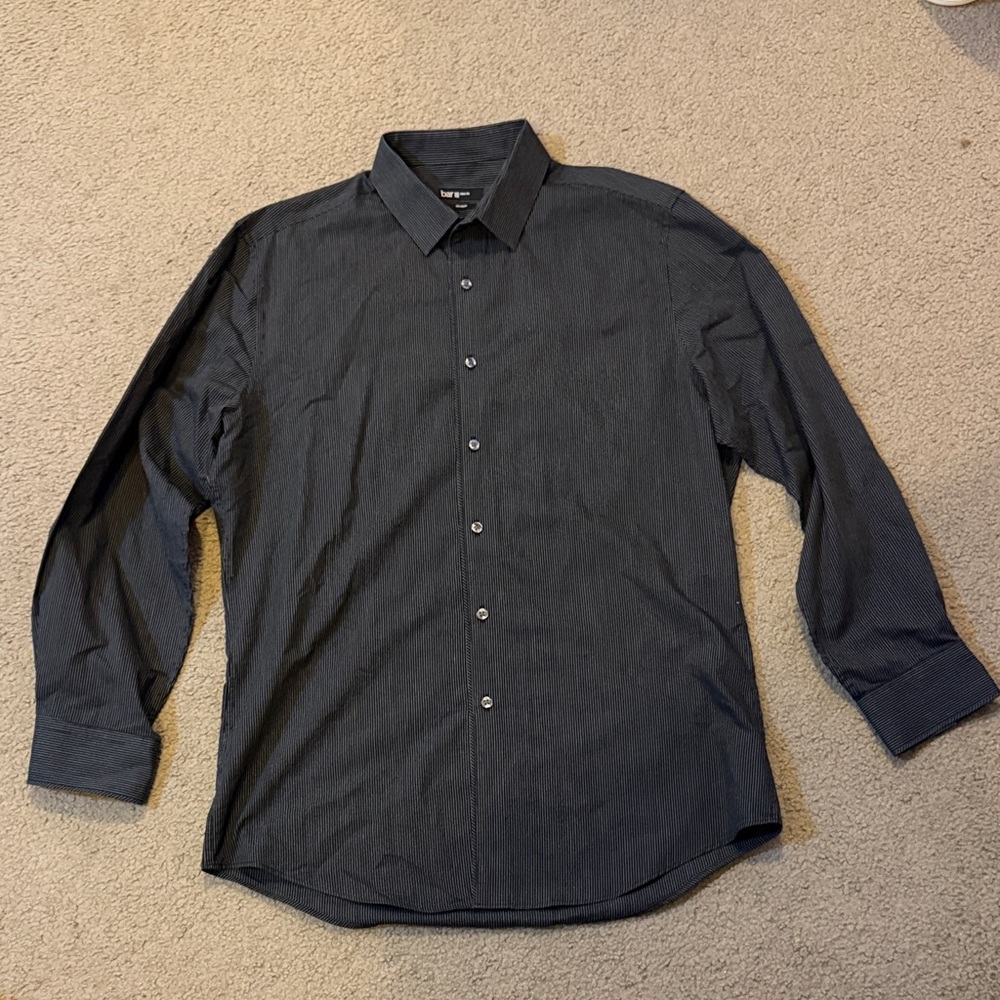 Bar III Charcoal Button-Up Dress Shirt